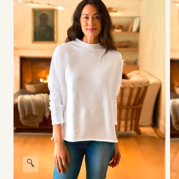 Frank and Eileen Effie capelet lab pullover. Size small. White - Picture 6 of 12